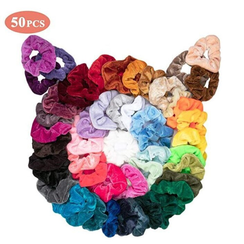 50pcs Samt Haar Scrunchies Haargummis Haarbänder