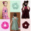 50pcs Samt Haar Scrunchies Haargummis Haarbänder 3