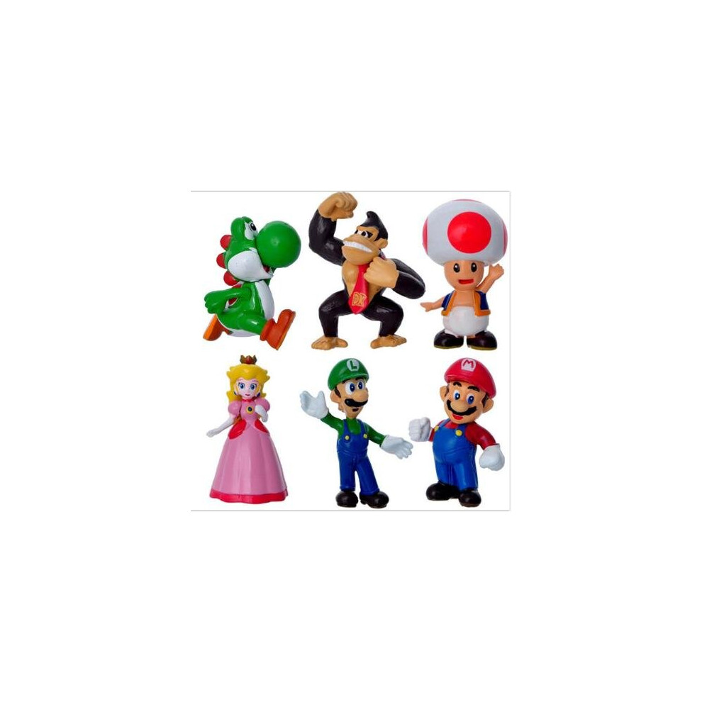 6 Pack Super Mario Figures Christmas Gifts