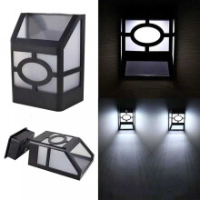 2 X SOLAR FENCE LIGHT DOOR FENCE WALL LED BRIGHT LIGHTS OUTDOOR GARDEN SHED