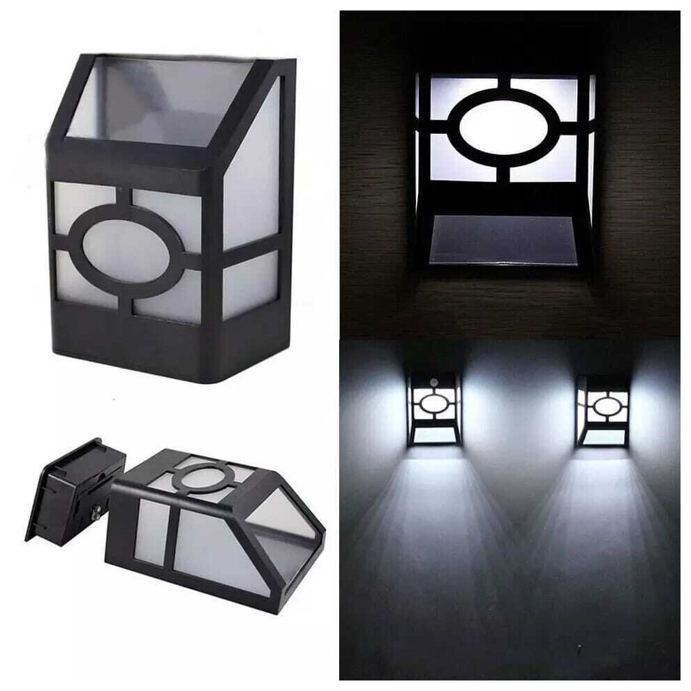 2 X SOLAR FENCE LIGHT DOOR FENCE WALL LED BRIGHT LIGHTS OUTDOOR GARDEN SHED