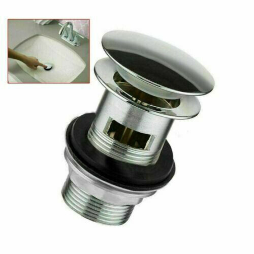 Bathroom Pop Up Basin Wastes Sink Push Button Click Clack Plug Slotted 2