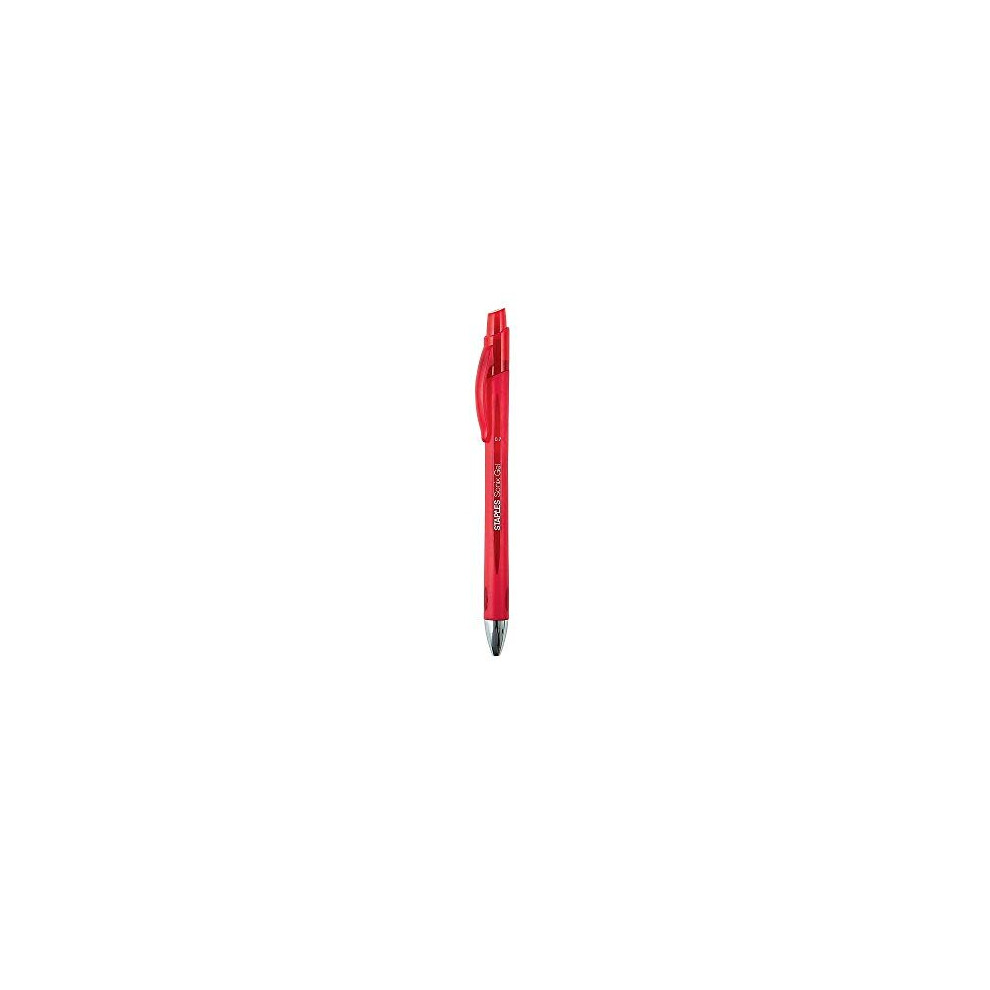 Staples 651255 Sonix Retractable Gel-Ink Pens Medium Point Red Dozen (13562-Cc)