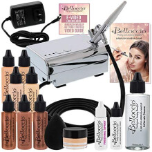 Belloccio Professional Beauty Deluxe Airbrush Cosmetic Makeup System with 4 Fair Shades of Foundation in 1/2 o