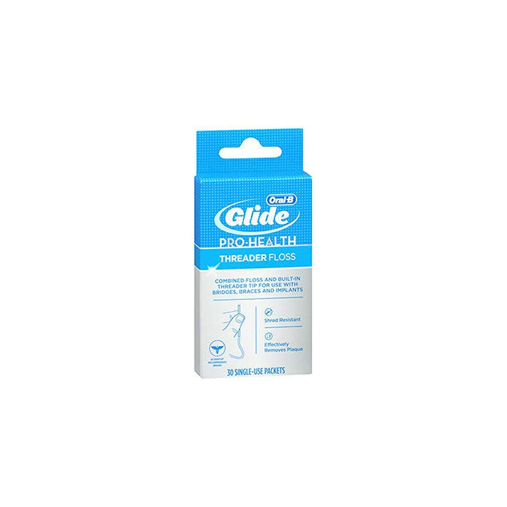 Glide Threader Floss, 30 Single-Use Packets each (Value Pack of 2)