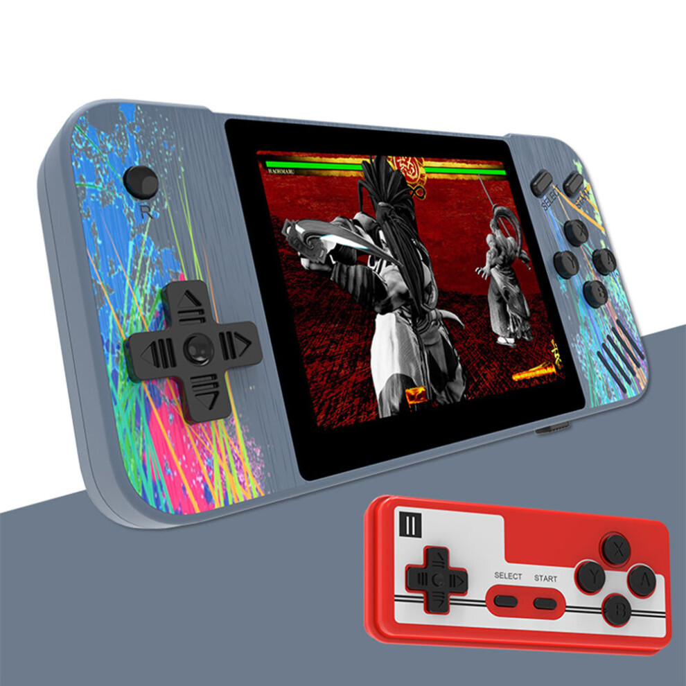 (2 Players- Camouflage Gray and Cyan) G3 Handheld Video Game Console Built-in 800 Classic Games- USB Charging