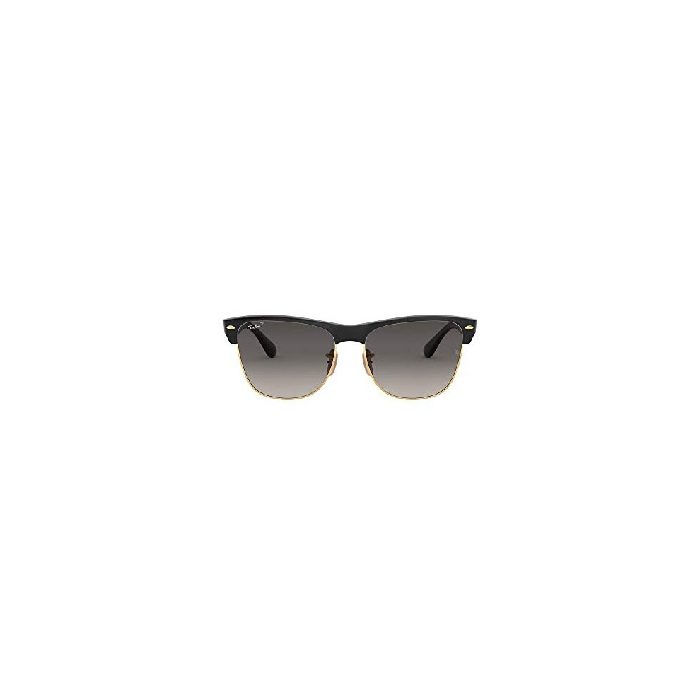 Ray-Ban Rb4175 Clubmaster Square Sunglasses, Black Demigloss/Polarized Grey Gradient, 57 Mm