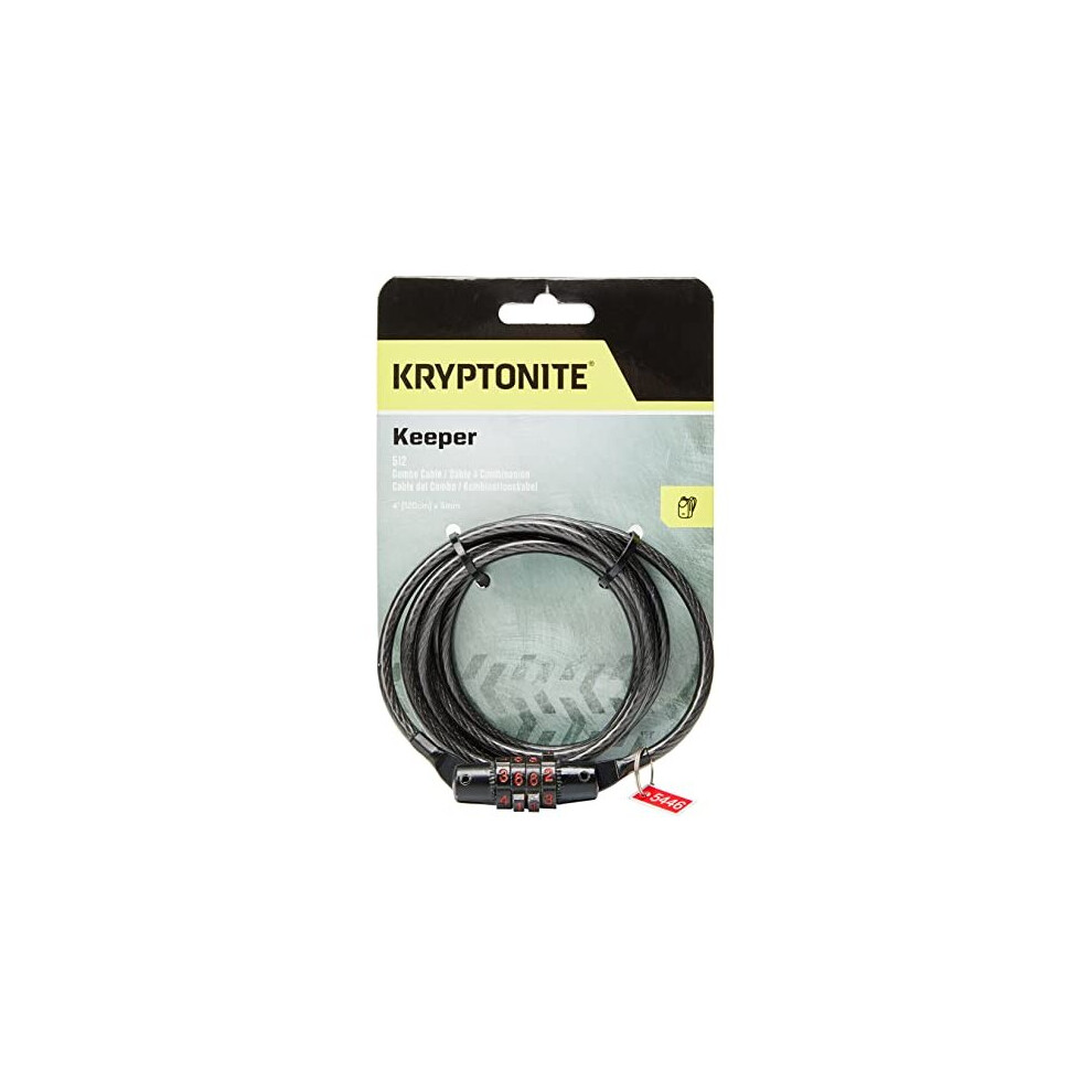 Kryptonite Keeper 512 Combination Cable Bike Lock , Grey/Black , 4 x 5mm