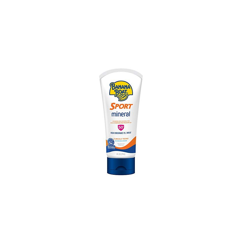 Banana Boat Sport 100% Mineral, Reef Friendly, Broad Spectrum Sunscreen Lotion, Spf 50+, 6Oz.