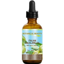 Botanical Beauty SQUALANE Italienische Olive. 100 % reines, naturliches, unverdunntes    l. 60 ml. 100 % ultrareine Feuchtigkeitscreme fur Gesicht,