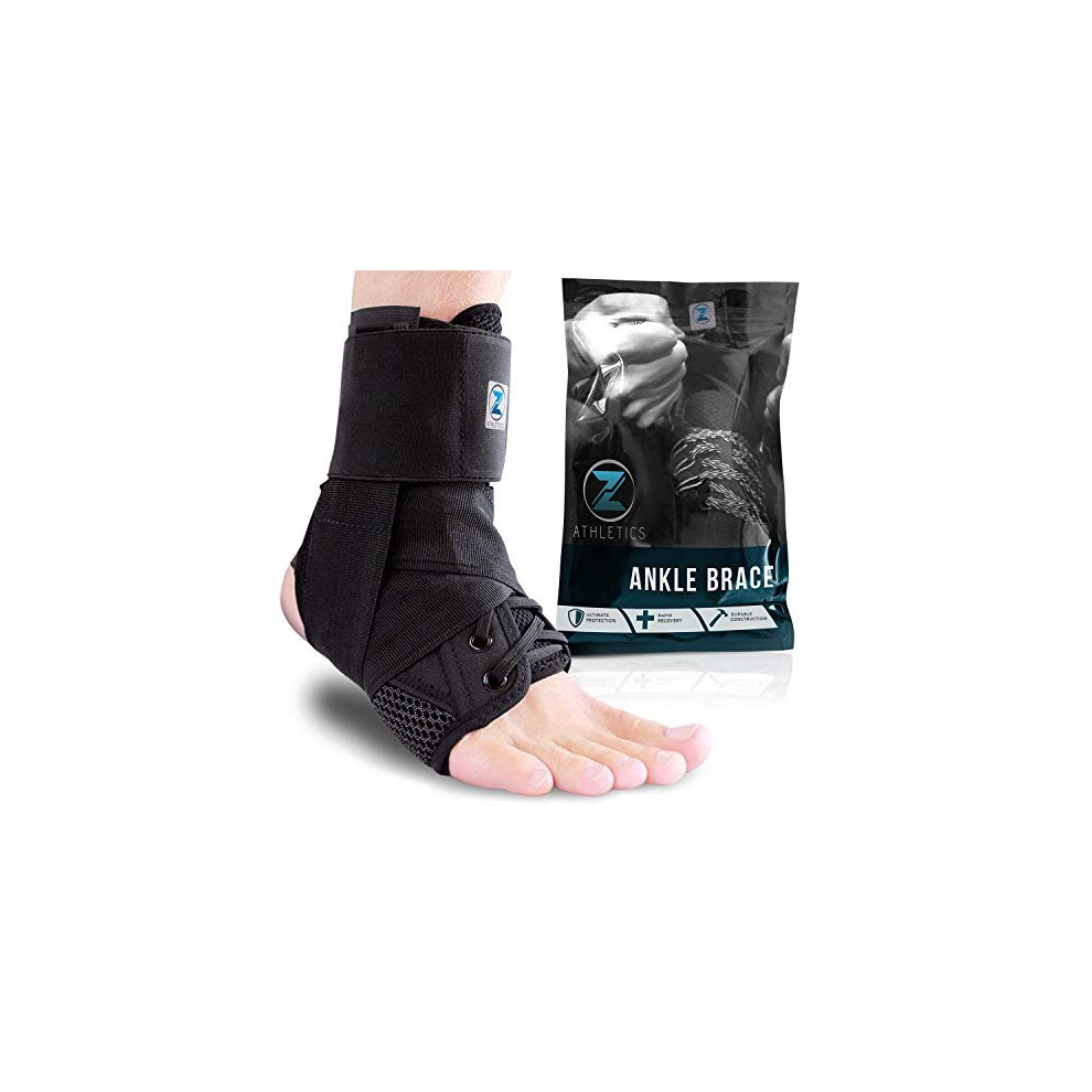Z Athletics Zenith Ankle Brace, Lace Up Adjustable Support For Running, Basketball, Injury Recovery, Sprain! Ankle Wrap