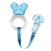 MAM Mini Cooler Teether with Clip, Baby Teethers, Baby Teether Filled with Purified Water, Boy, 2+ Months, 1-C