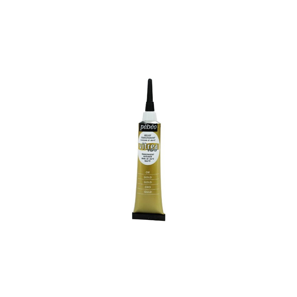 Pebeo Vitrea 160, Glass Paint Outliner, 20 ml Tube - Gold (114068)