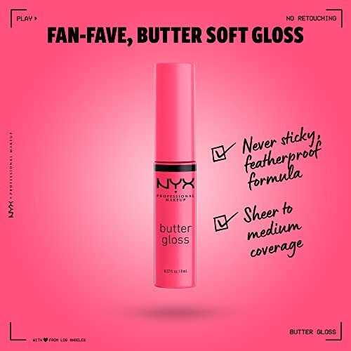 NYX Professional Makeup NYX PROFESSIONAL MAKEUP Βούτυρο Γκλος, Μη Κολλώδες Γκλος Χειλιών - Ροδάκινο & Κρέμα 1