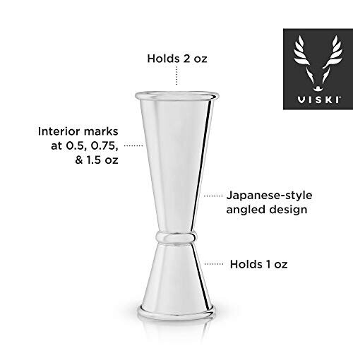 Viski Διπλός Jigger με Μετρήσεις, Ανοξείδωτο Ατσάλι, Στυλ Ιαπωνικού Jigger, Jigger 2oz 1oz 1