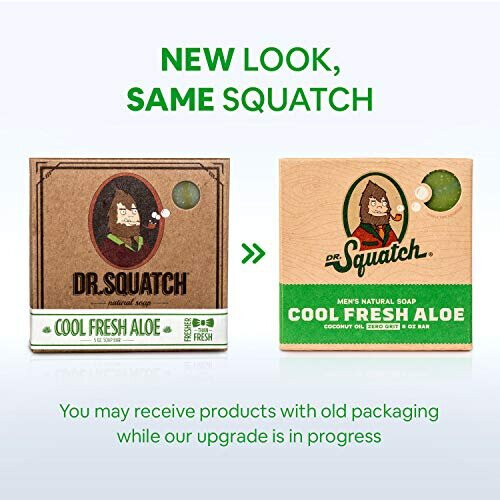Savon Bar Dr. Squatch Naturel pour Hommes, Zéro Grit, Cool Fresh Aloe 1