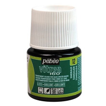Tinta para vidro - Pébéo - Vitrea 160 - Esmeralda N12 - 45ml - Brilhante