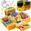 School Bus Toy with Sound and Light, Simulation Steering Wheel Gear Toy, Toddlers School Bus Toys with Music E 1