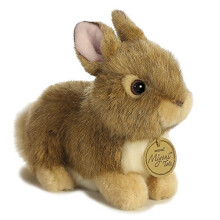 Aurora Miyoni Tots Baby Bunny Plüschtier - Lebensechte Details - Geliebter Begleiter - Braun 18 cm