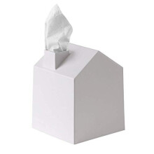 Umbra Casa Tissue Box Cover - Adorable House Shaped Square Tissue Box Holder for Bathroom, Bedroom or Office,
