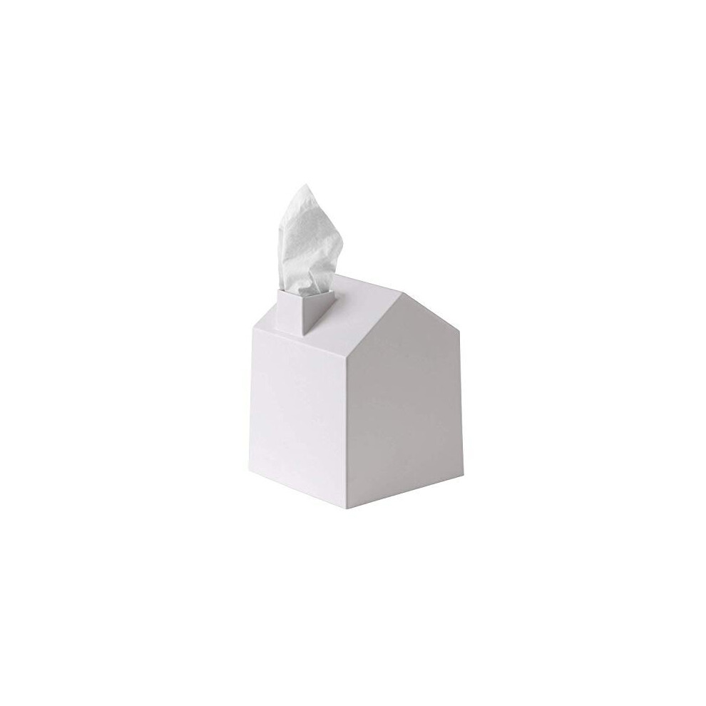 Umbra Casa Tissue Box Cover - Adorable House Shaped Square Tissue Box Holder for Bathroom, Bedroom or Office,