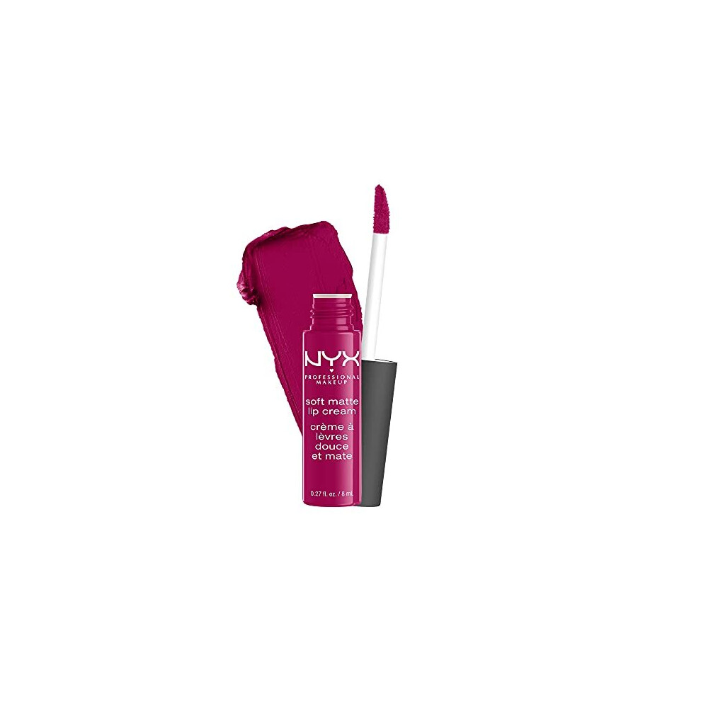 NYX PROFESSIONAL MAKEUP Soft Matte Lip Cream, Lightweight Liquid Lipstick - Madrid (Cranberry Red)