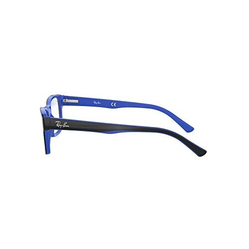 Ray-Ban Ray-Ban RX5268 Rectangular Prescription Eyeglass Frames, Top Black On Blue/Demo Lens, 52 mm 2