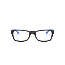 Ray-Ban RX5268 Rectangular Prescription Eyeglass Frames, Top Black On Blue/Demo Lens, 52 mm