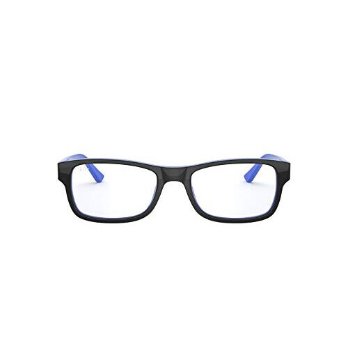 Ray-Ban Ray-Ban RX5268 Rectangular Prescription Eyeglass Frames, Top Black On Blue/Demo Lens, 52 mm