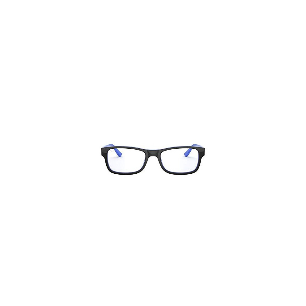 Ray-Ban Rx5268 Rectangular Prescription Eyeglass Frames, Top Black On Blue/Demo Lens, 52 Mm