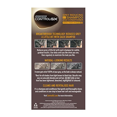Just For Men Just For Men Control GX 2 σε 1 Σαμπουάν και Μαλακτική Κρέμα με Μείωση Γκρίζων, 5 Fl Oz 1