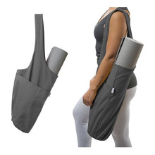 Yogiii Yoga Mat Tas De ORIGINELE YogiiiTote Yoga Tas Sling Mat Tote met Groot Zijvak & Ritsvak Yoga Mat Draagtas Past op de meeste Maten (Asgrijs)