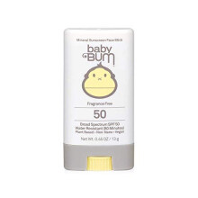Sun Bum Baby SPF 50 Mineralbaserat solskyddsstift - Doftfri, Resestorlek, UVA/UVB-skydd för ansikte och kropp, 13 ml