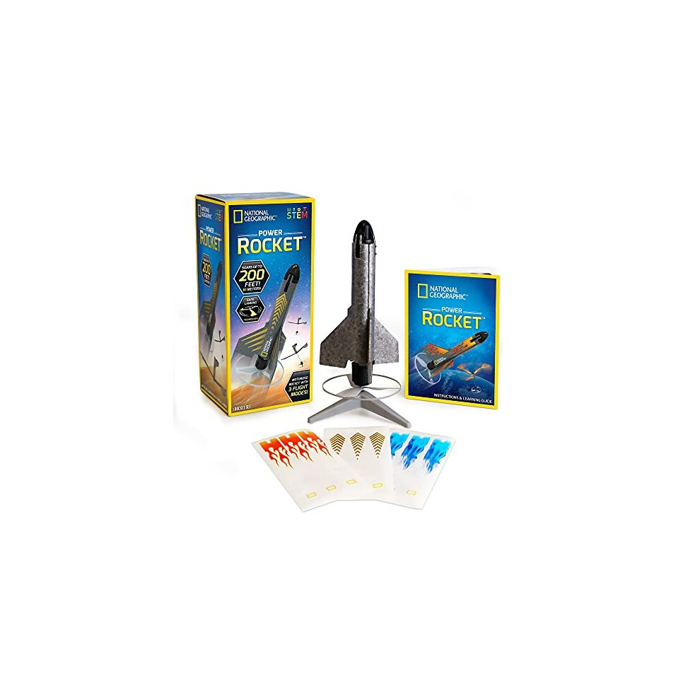 National Geographic Rocket Launcher For Kids - Patent-Pending Motorized, Self-Launching Air Rocket Toy, Launch