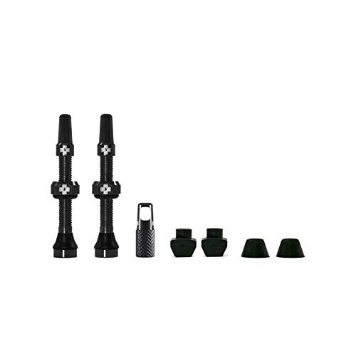 Muc Off 1051 Black Tubeless Presta Valves, 44mm - Premium No Leak Bicycle Valves with Integrated Valve Core Re