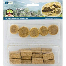 JTT Scenery Heuballenmischung 0,75 bis 1 Zoll, 21/Pkg, 5 rund und 16 rechteckig
