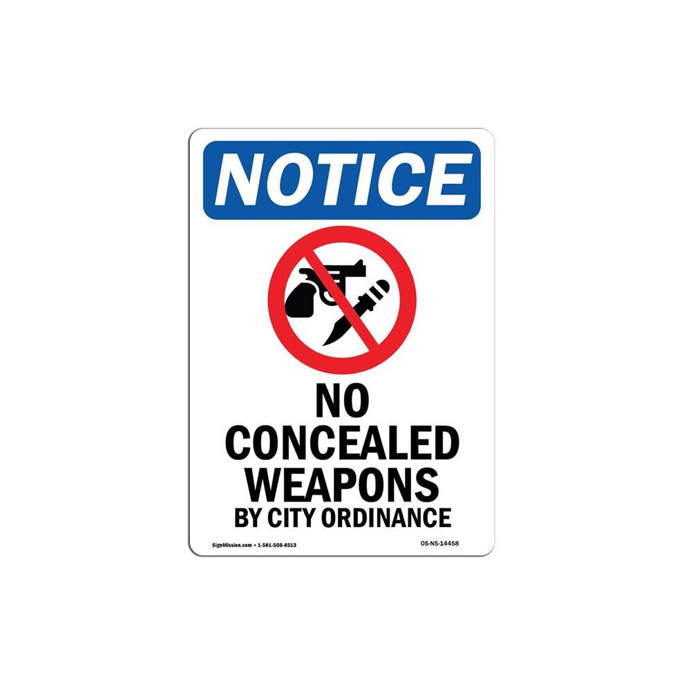 SignMission OS-NS-A-710-V-14458 7 x 10 in. OSHA Notice Sign - No Concealed Weapons-image-OPC-PB5HM72-NEW