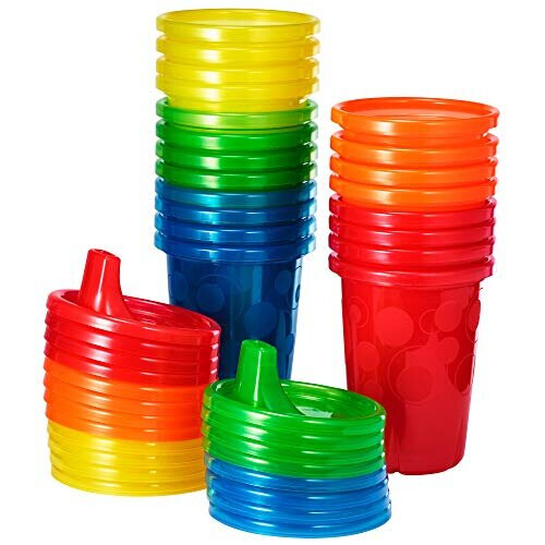 The First Years Take & Toss Spill Proof Sippy Cups Value Pack, Rainbow, 20-Pieces
