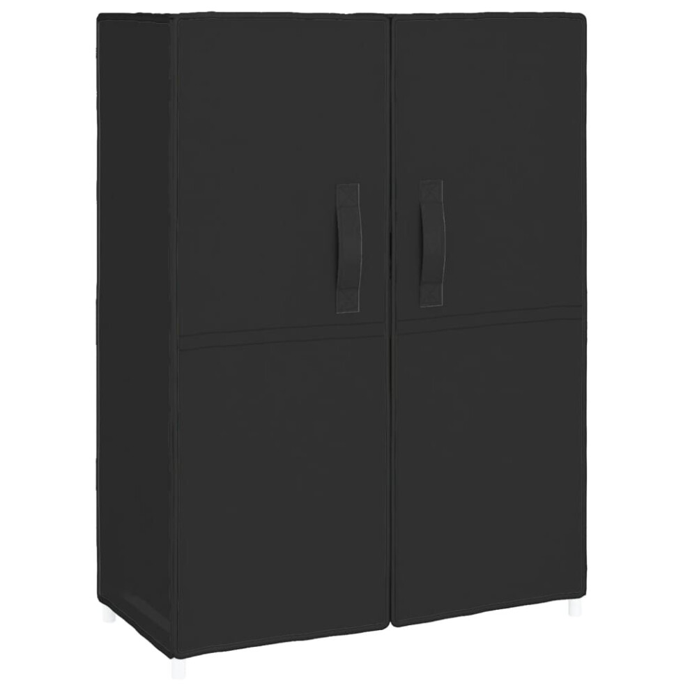Vidaxl (Black, 60 X 28 X 90 Cm (W X D X H)) Shoe Cabinet Fabric Storage Rack Multi Colours 60X28x90 Cm/60X30x166 Cm