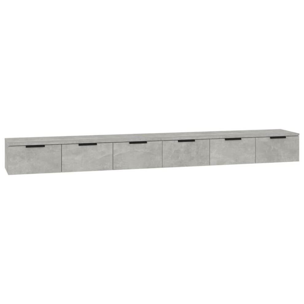 Vidaxl (Concrete Grey) 2X Wall Cabinets Engineered Wood Wall Floating Cabinet Multi Colours