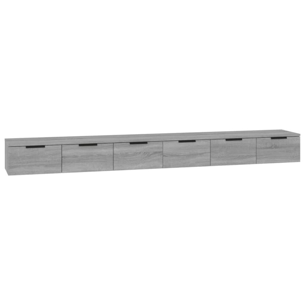 Vidaxl (Grey Sonoma) 2X Wall Cabinets Engineered Wood Wall Floating Cabinet Multi Colours