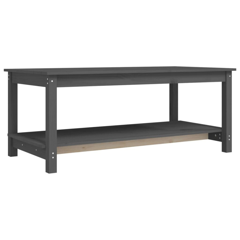 Vidaxl (Grey, 110 X 55 X 45 Cm (L X W X H)) Solid Wood Pine Coffee Table Multi Colours 110X55x45 Cm/50X50x45 Cm