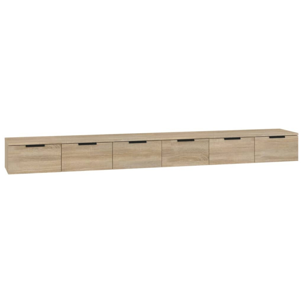 Vidaxl (Sonoma Oak) 2X Wall Cabinets Engineered Wood Wall Floating Cabinet Multi Colours