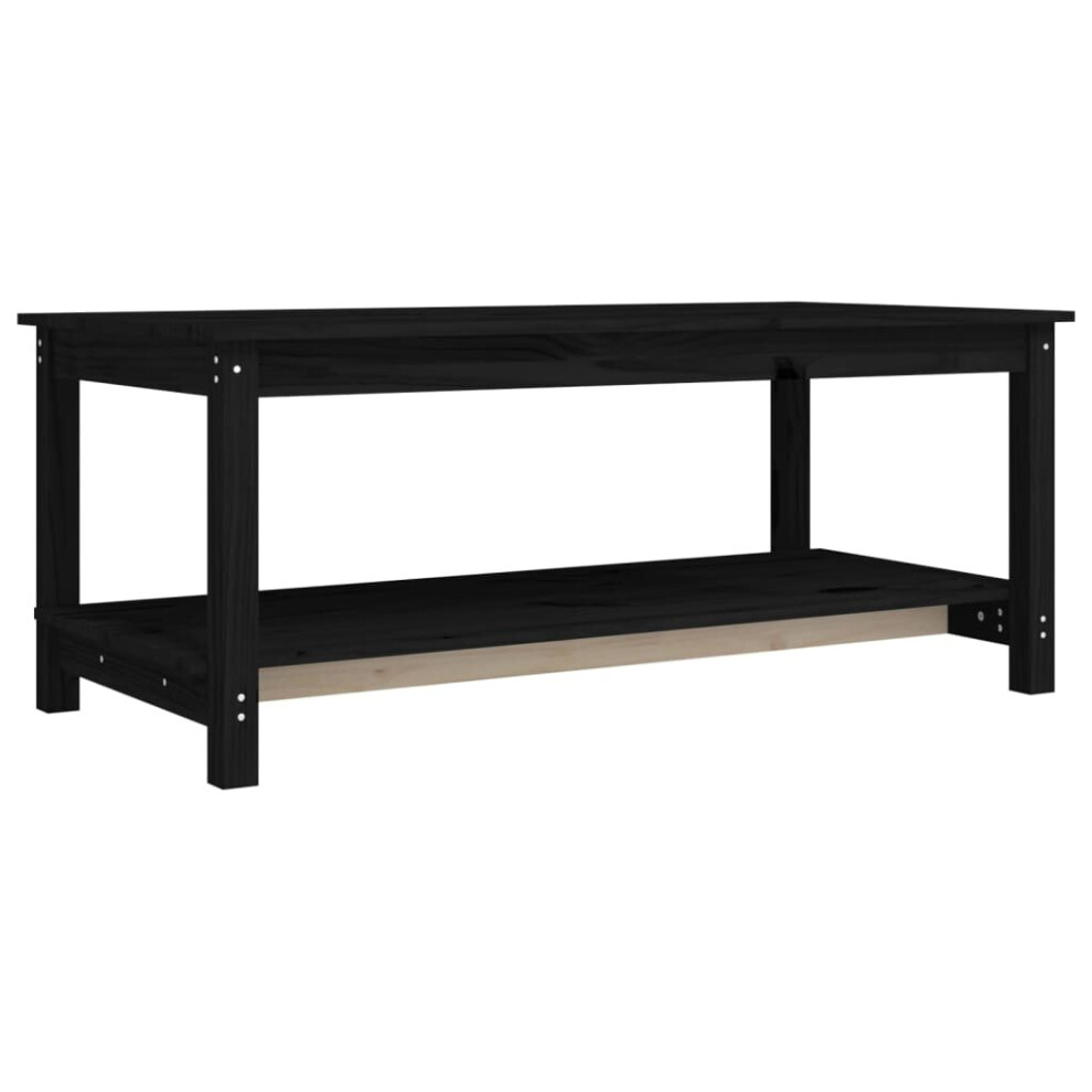 (Black, 110 x 55 x 45 cm (L x W x H)) vidaXL Solid Wood Pine Coffee Table Multi Colours 110x55x45 cm/50x50x45 cm