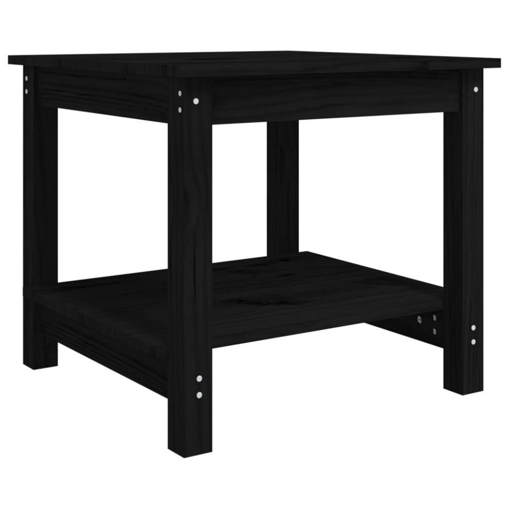 VidaXL Solid Pine Wood Coffee Table - Black - 50x50x45 cm - Image 2