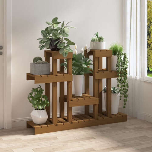 VidaXL (Honey brown) vidaXL Solid Wood Pine Plant Stand Planter Holder Shelf Multi Colours/Sizes 2