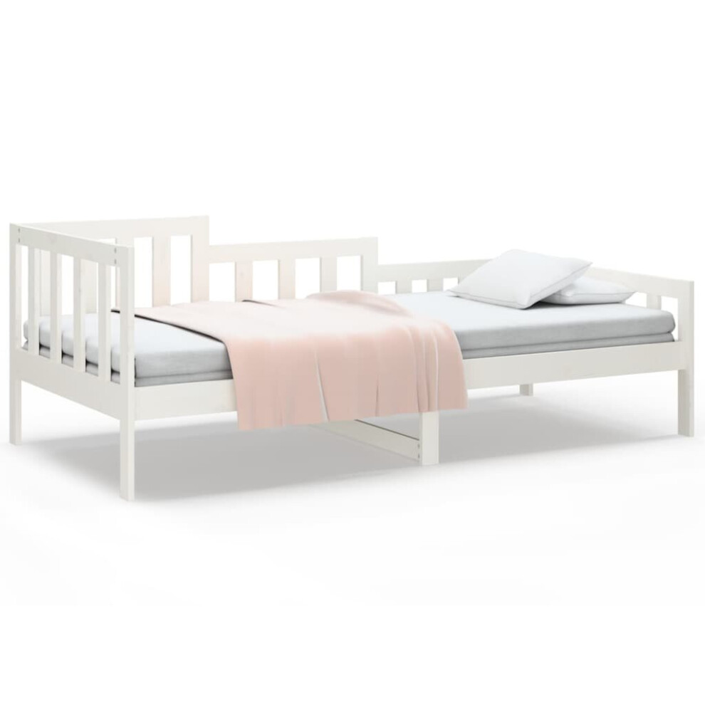 Vidaxl (White, 90X200 Cm) Solid Wood Pine Day Bed Sleepover Guest Sofa Bed Multi Colours/Sizes