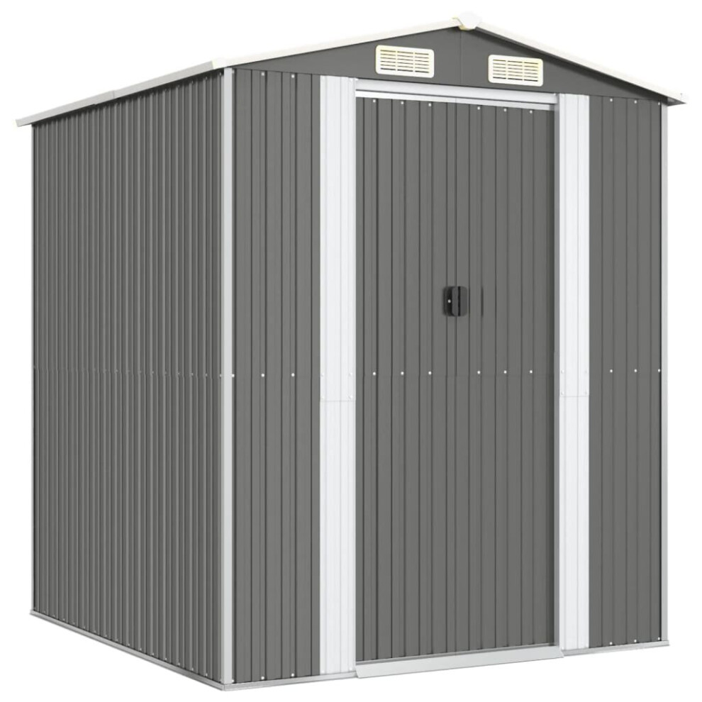 Vidaxl (192 X 191 X 223 Cm (L X W X H)) Garden Shed Galvanised Steel Outdoor Tool Storage Patio Lawn Tool Shed