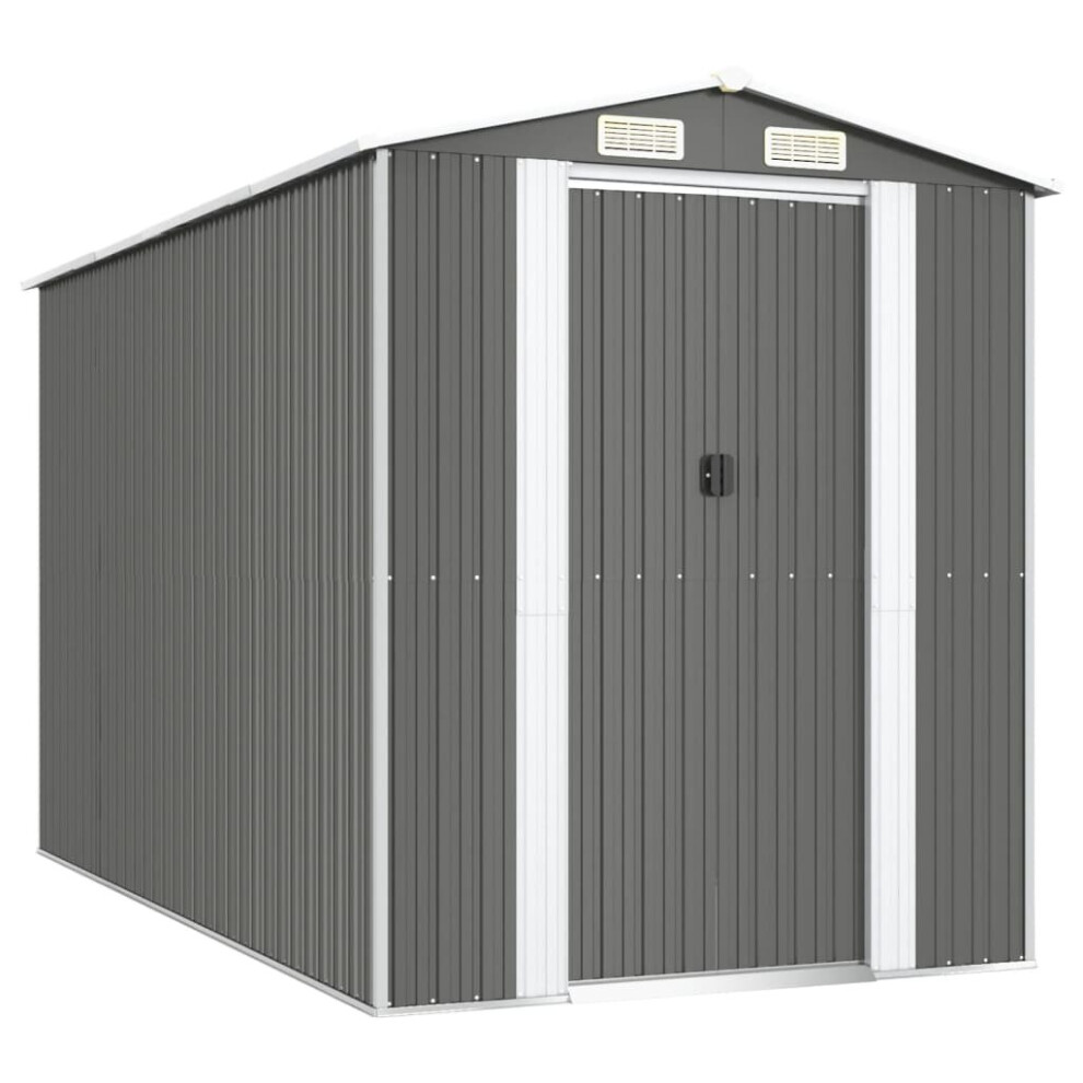 Vidaxl (192 X 357 X 223 Cm (L X W X H)) Garden Shed Galvanised Steel Outdoor Tool Storage Patio Lawn Tool Shed