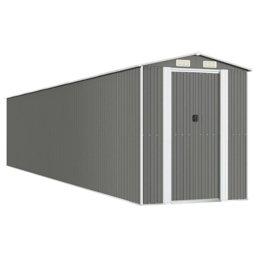 Vidaxl (192 X 1021 X 223 Cm (L X W X H)) Garden Shed Galvanised Steel Outdoor Tool Storage Patio Lawn Tool Shed